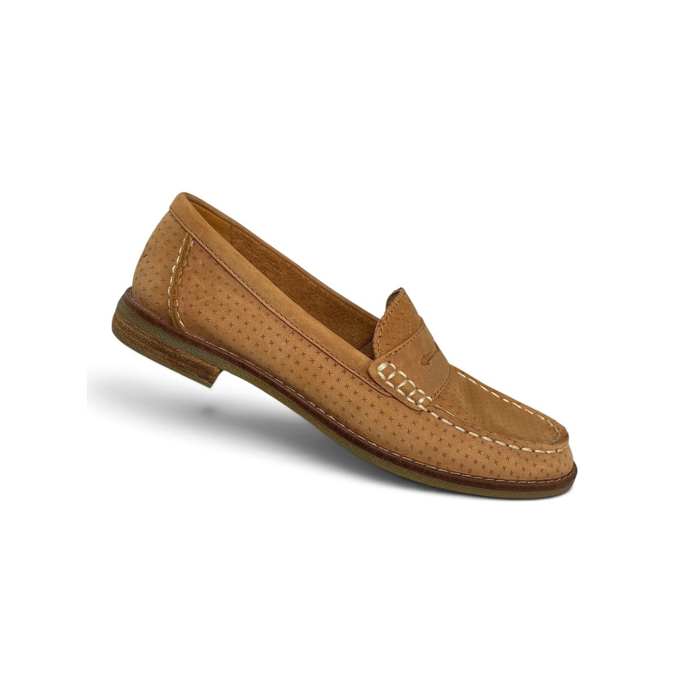 Sperry Seaport Penny Loafer Womens 7 Tan Leather Preppy Coastal Academia Style - Picture 9 of 16